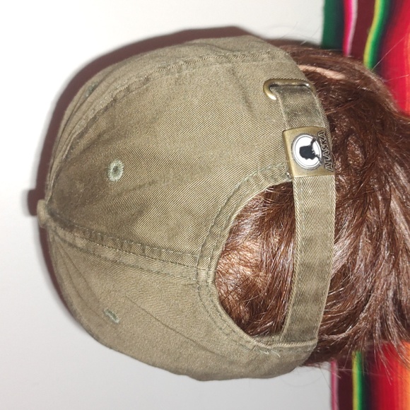 Alaska Nature Strapback Green Denali Park Moose Animals Outdoor Hiking Hat Cap - Picture 6 of 9